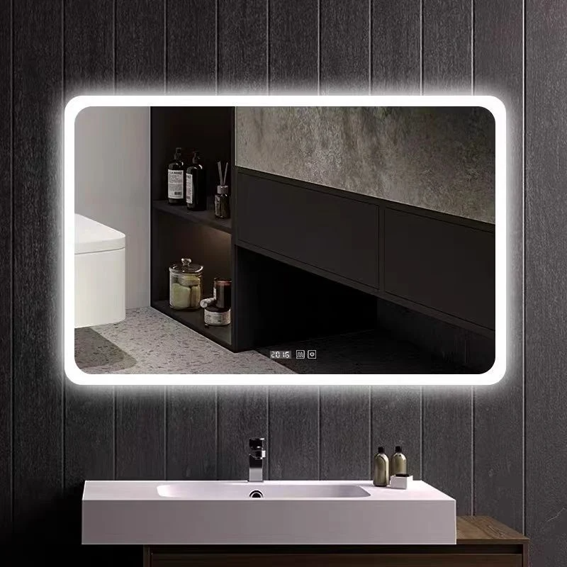 Espejo de tocador impermeable con luz LED retroiluminado personal personalizado para baño con luz