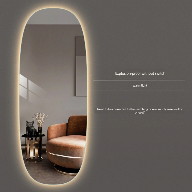 Espejo de pared LED Tienda de ropa decorativa Probador Espejo tridimensional inteligente de cuerpo entero